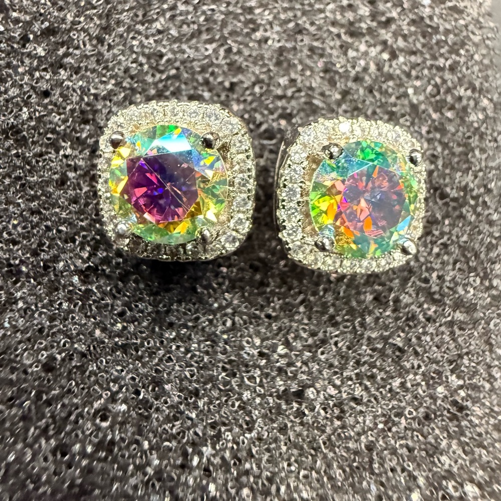 Solid 925 Sterling Silver Cushion Cut Moissanite … - image 2